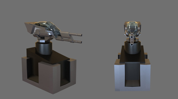 3d machine gun turret model - Machine turret by dentonvanzan